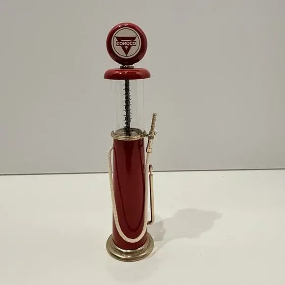 Vintage VISIBLE GAS PUMP Miniature Replica CONOCO RED 7.5” Tall USA - Picture 4 of 5